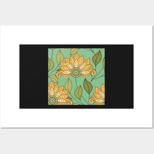 Spring Pattern with Floral Motifs Posters and Art